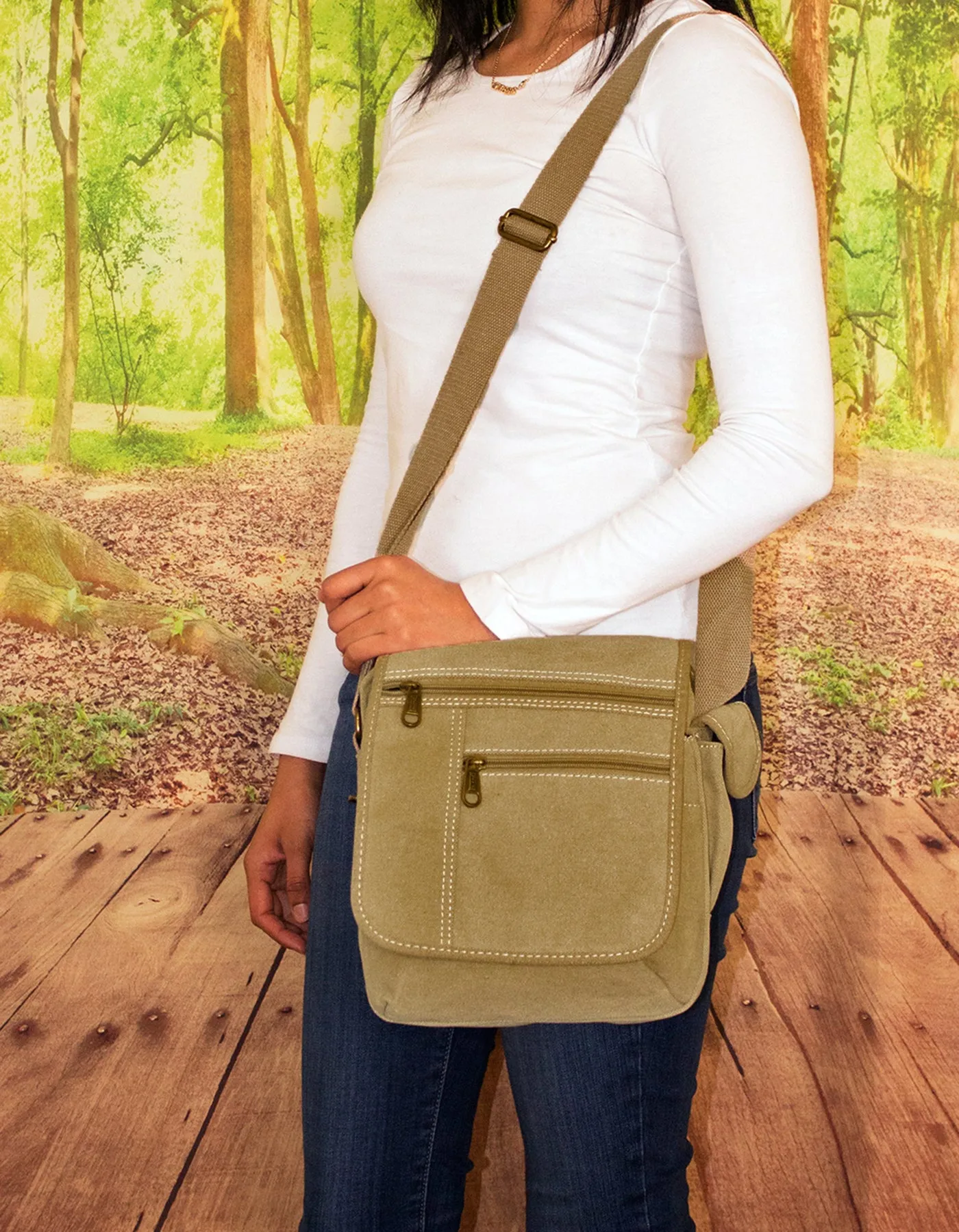 Fino HY-3348 Unisex Canvas Compact Travel Sling Bag