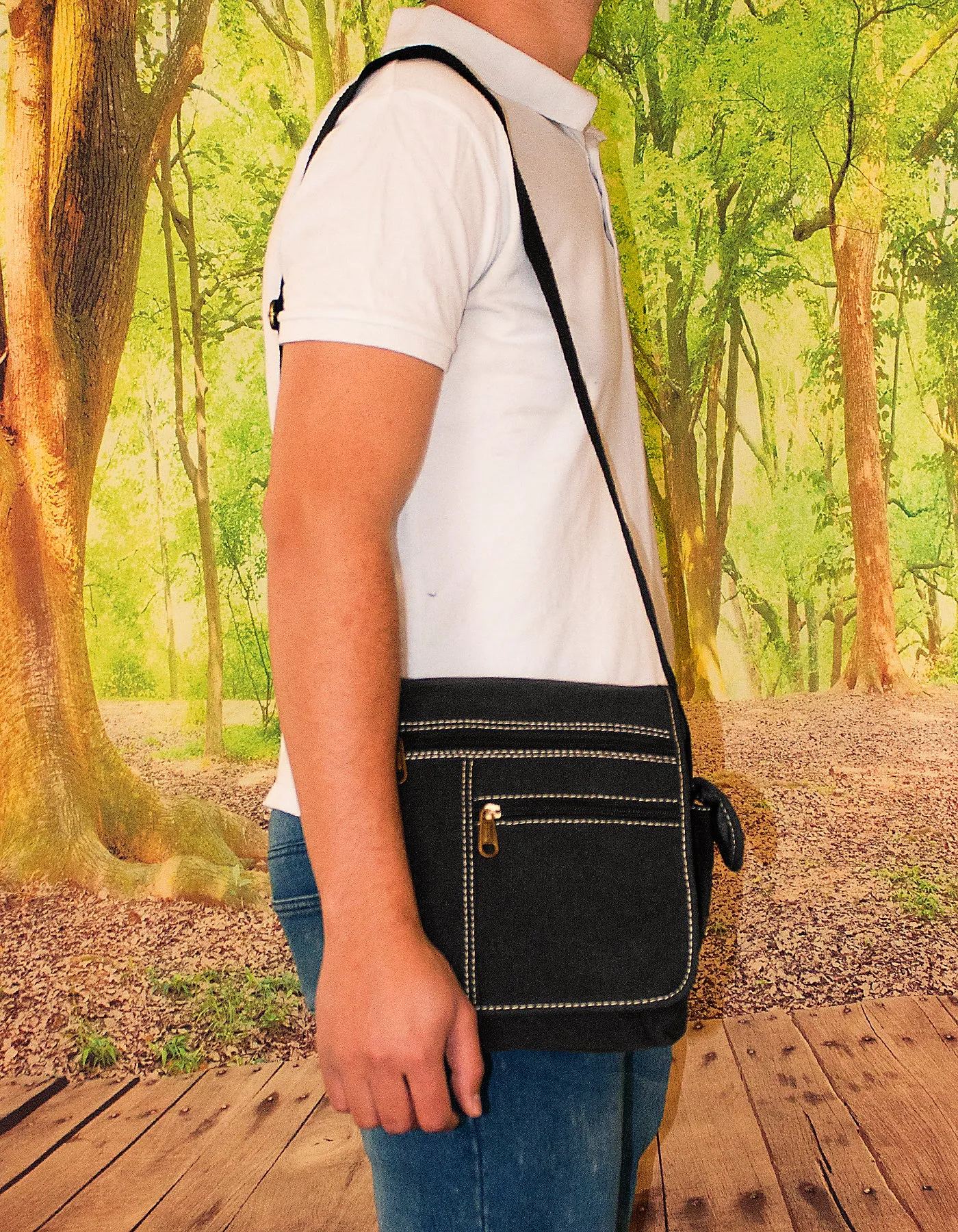 Fino HY-3348 Unisex Canvas Compact Travel Sling Bag