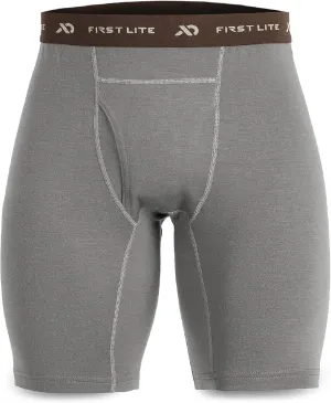 First Lite Men's Wick Long Boxer Brief - Lightweight Breathable Merino Wool Underwear