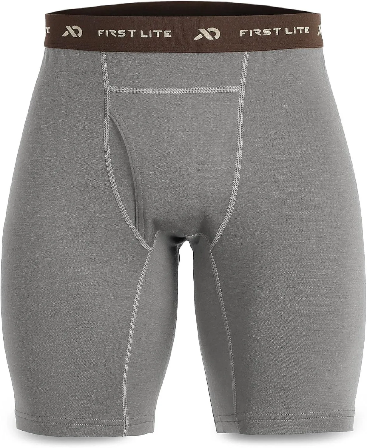 First Lite Men's Wick Long Boxer Brief - Lightweight Breathable Merino Wool Underwear