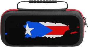 Flag Map of PR State Carrying Case Compatible with Switch/Switch OLED/Switch Lite with 20 Games Cartridges Slot