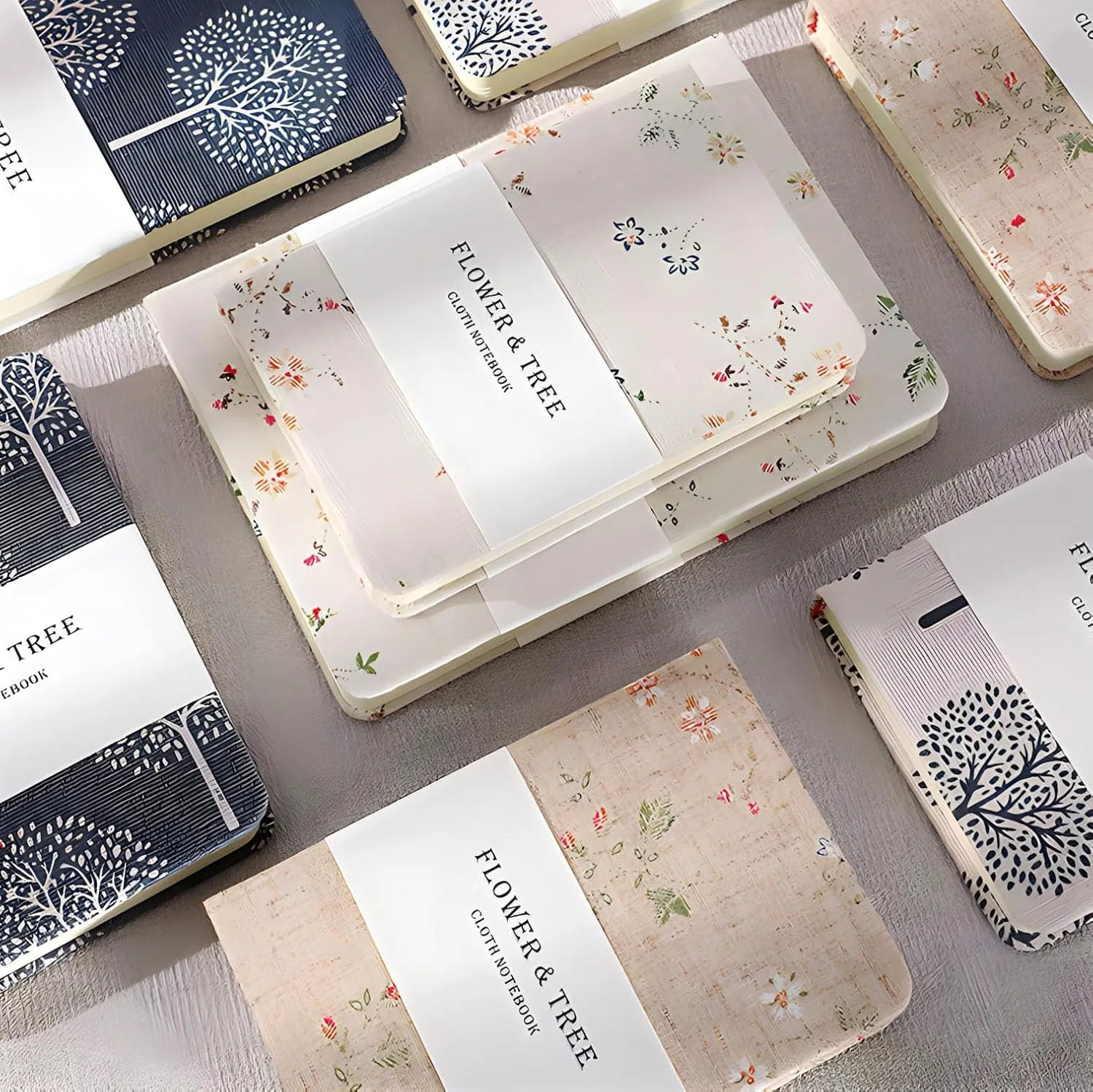 Floral Linen Journal, Similar Embroidered, Small Notebooks 5x7, Lay Flat Sketchbook, B6 Notebook, Hardcover, Lined & Unlined Notebook, Apricot