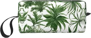 Flowering Herbs and Herbaceous Plants print Multi-Purpose Cosmetic Bag with Zipper Canvas Makeup Bag, Travel Toiletry Pouch, Pencil Bag