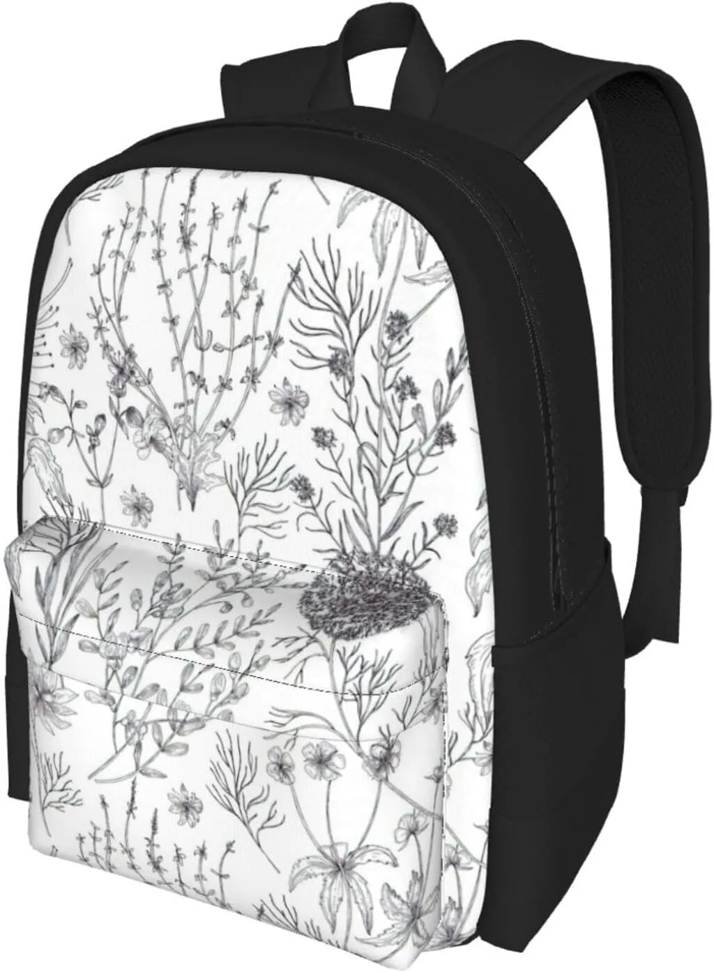 Flowering Herbs And Herbaceous Plants Print Storage Bag, Shoulder Bag, Leisure Bag, Large Capacity Leisure Travel Shoulder Bag