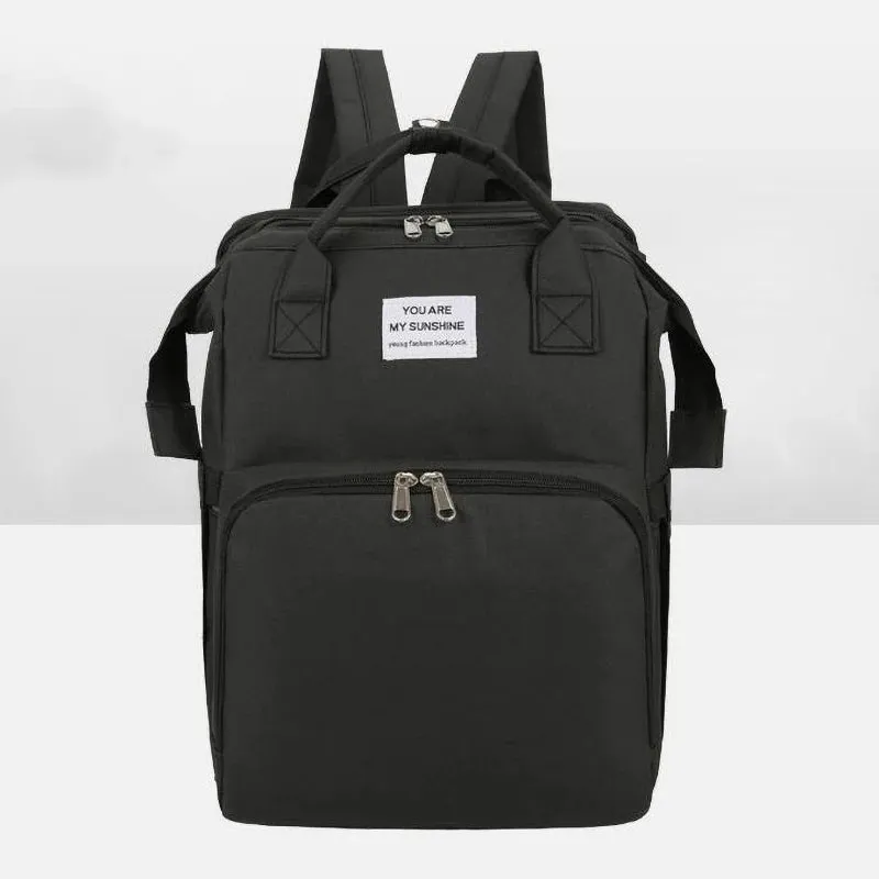 Foldable Baby Crib Diaper Bag with Changing Pad Kids Mummy Backpack USB Interface Baby Care Newborn Nappy Stroller Organizer