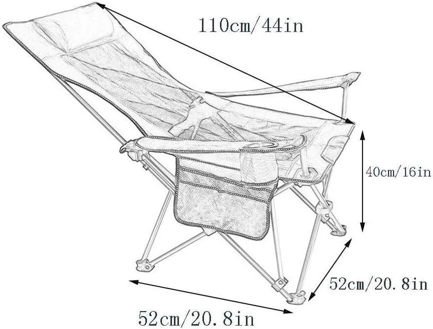 Folding Fishing Chair,Adjustable Reclining Mesh Padded Back, Outdoor Hike,Beach Portable Stool 3