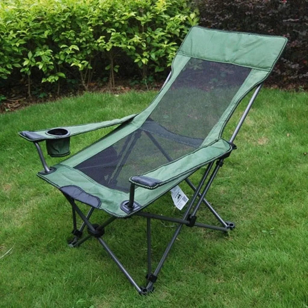 Folding Fishing Chair,Adjustable Reclining Mesh Padded Back, Outdoor Hike,Beach Portable Stool 3