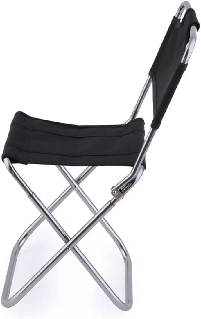 Folding Stool Portable with Strong Backrest 600d Oxford Easy to Carry Perfect for Fishing Camping and More