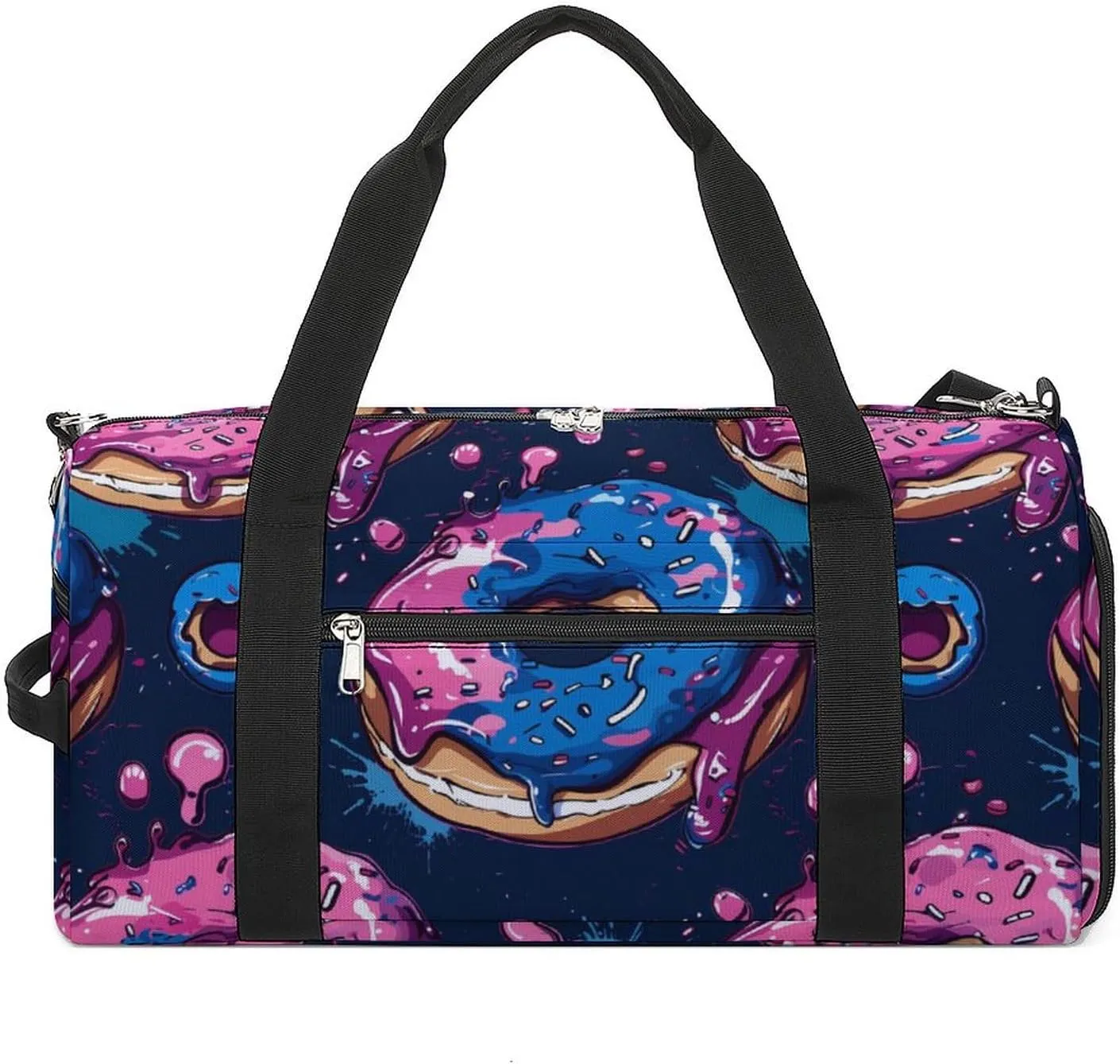 Food Donut Sports Gym Bag for Men Women Travel Duffel Bag with Shoulder Strap