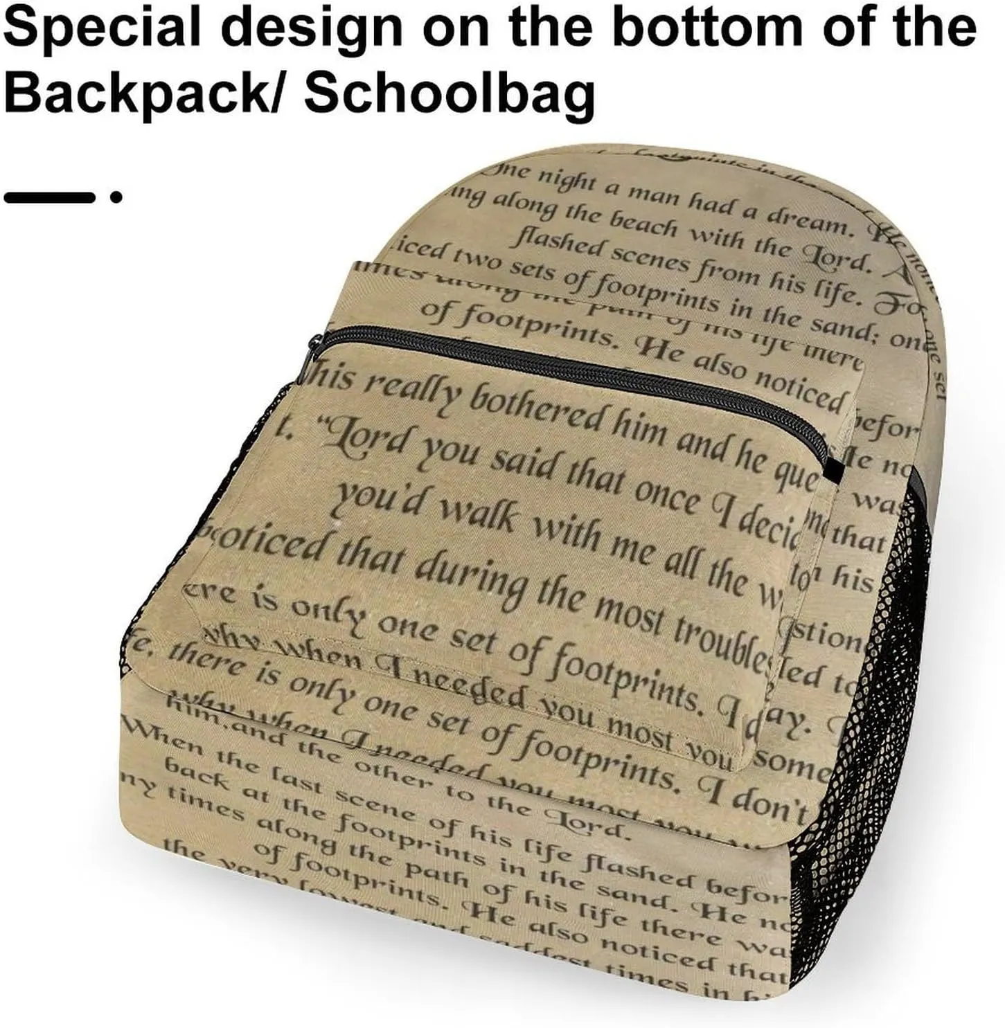 FootPrints in THESandPoem Characters Backpack with Large Capacity Versatile for Daily Use Suitable for Unisex