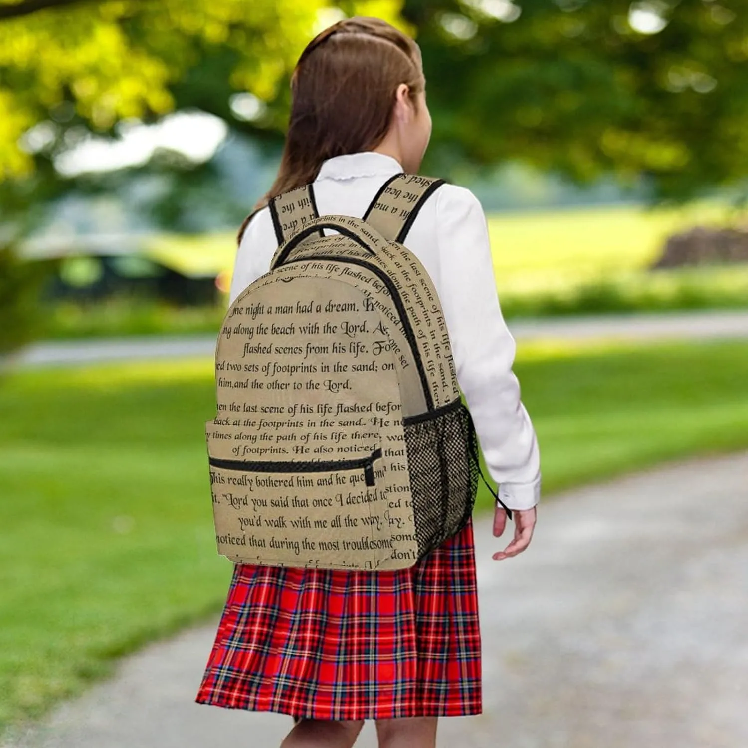 FootPrints in THESandPoem Characters Backpack with Large Capacity Versatile for Daily Use Suitable for Unisex