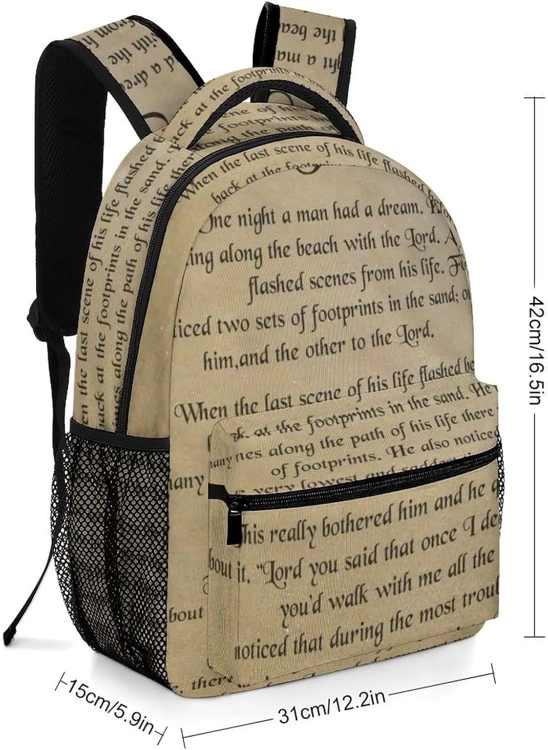 FootPrints in THESandPoem Characters Backpack with Large Capacity Versatile for Daily Use Suitable for Unisex