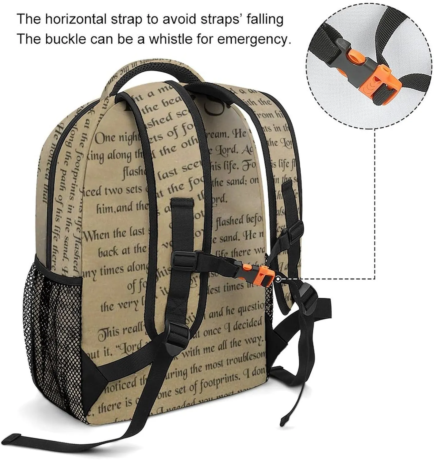 FootPrints in THESandPoem Characters Backpack with Large Capacity Versatile for Daily Use Suitable for Unisex