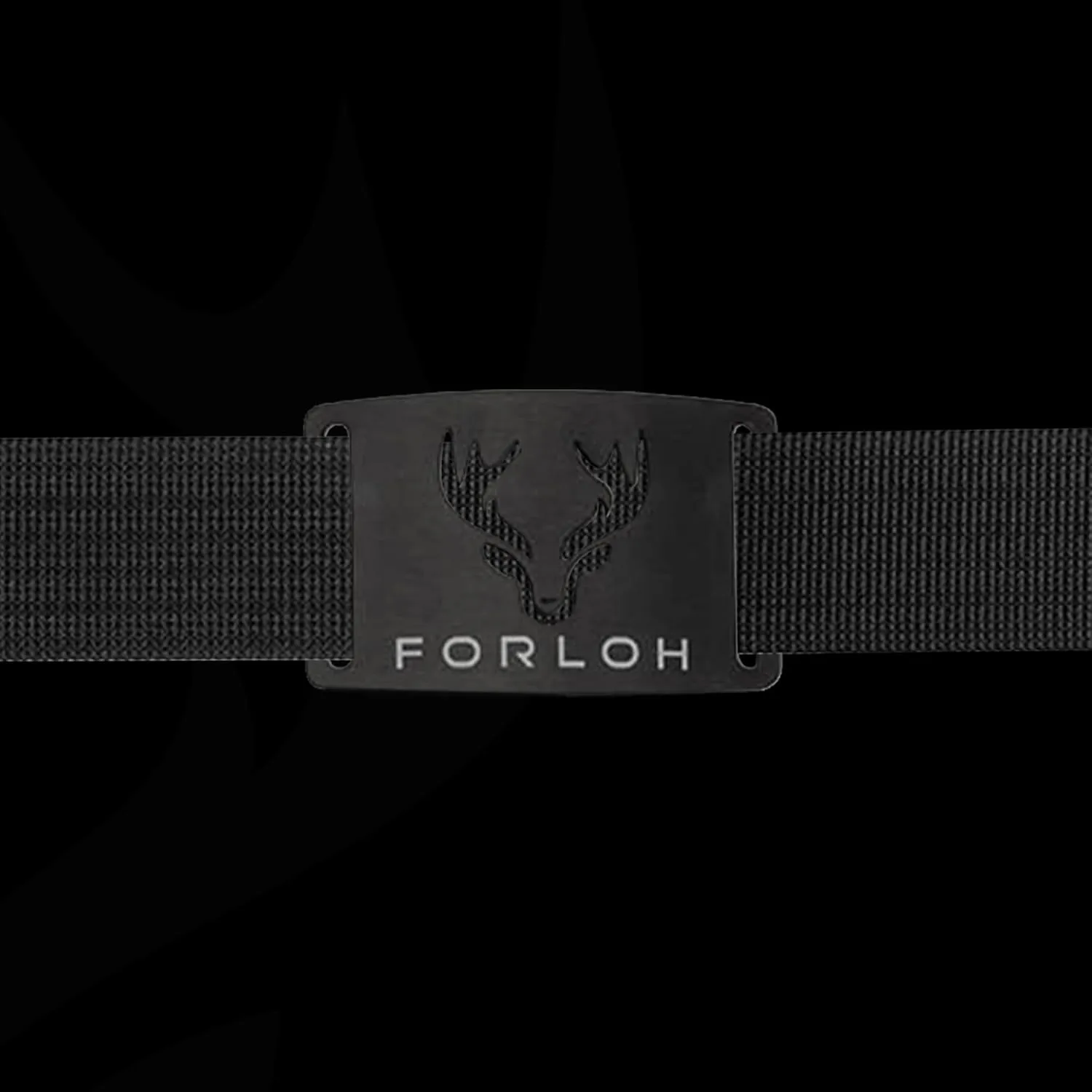 FORLOH Black Buckle Technical Hunting Belt - Durable Men's Tactical Belt | Silent Operation, Lightweight Nylon Webbing