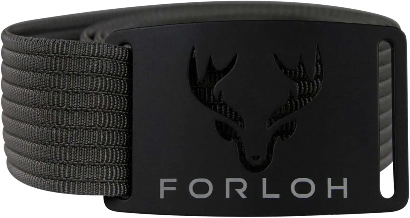 FORLOH Black Buckle Technical Hunting Belt - Durable Men's Tactical Belt | Silent Operation, Lightweight Nylon Webbing