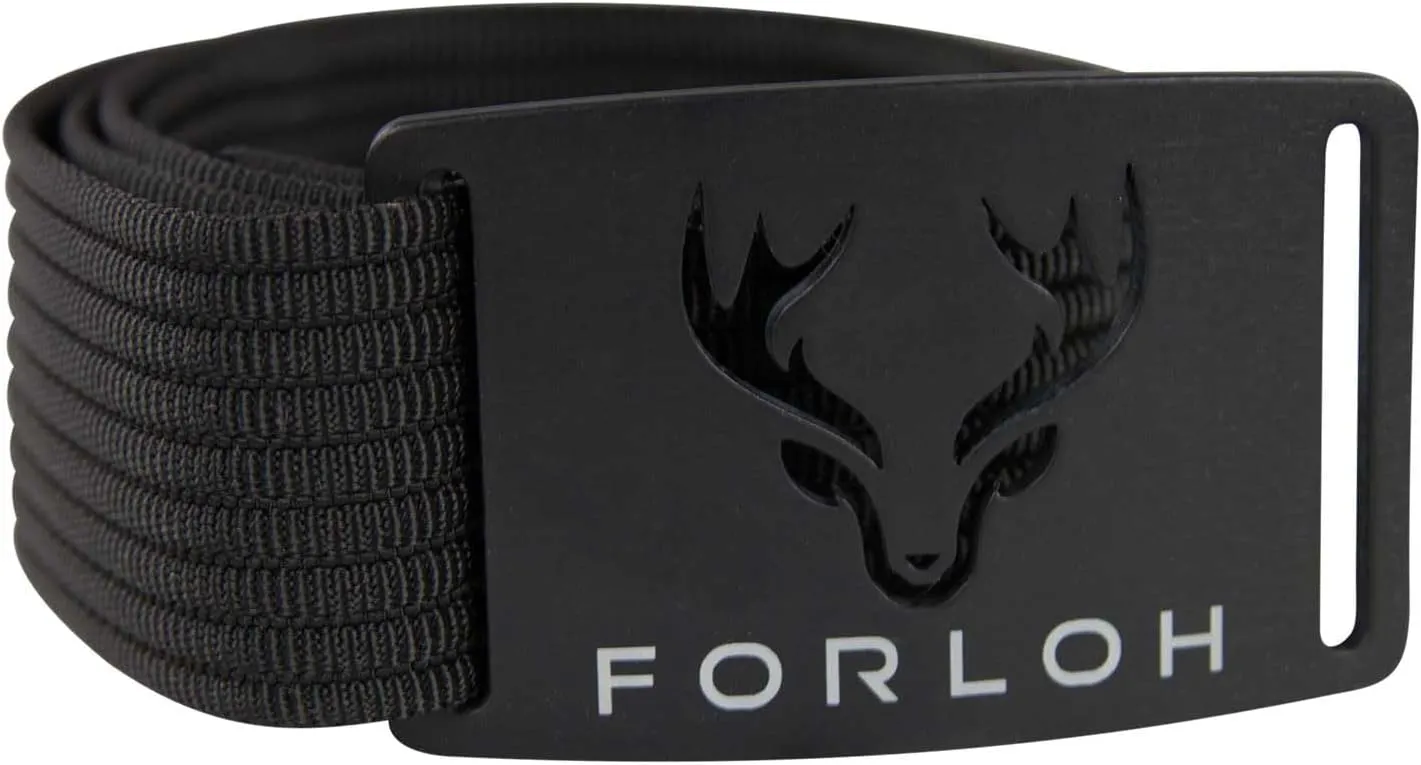 FORLOH Black Buckle Technical Hunting Belt - Durable Men's Tactical Belt | Silent Operation, Lightweight Nylon Webbing