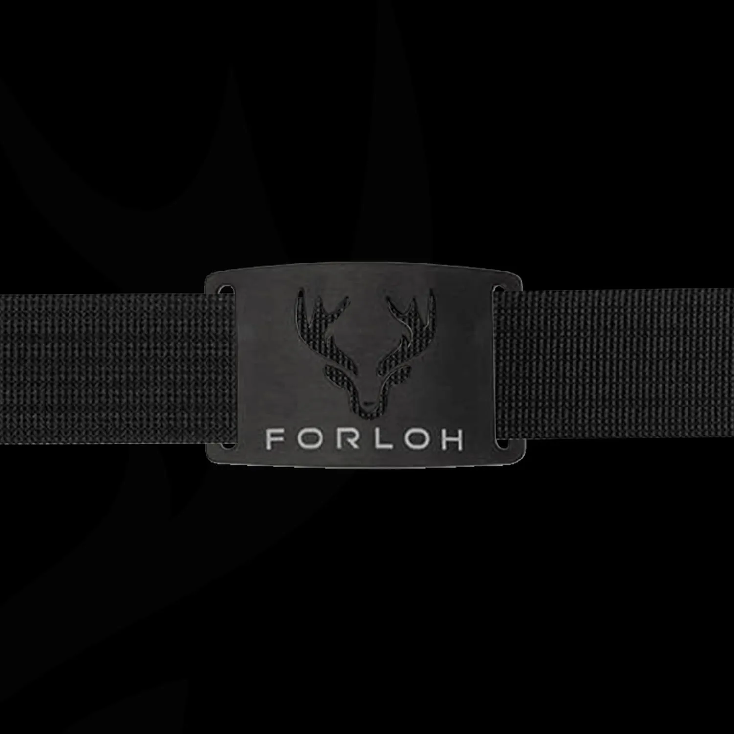FORLOH Black Buckle Technical Hunting Belt - Durable Men's Tactical Belt | Silent Operation, Lightweight Nylon Webbing