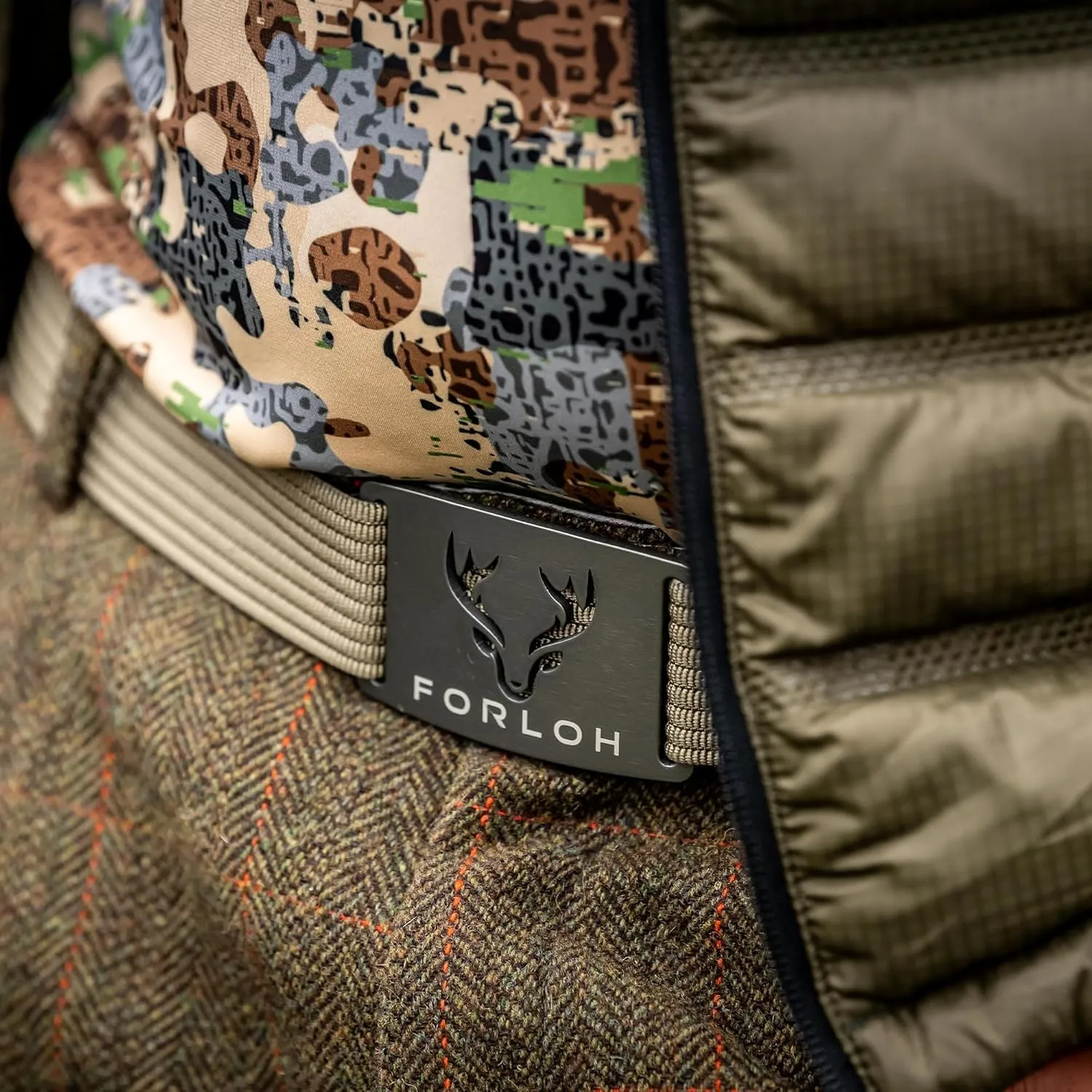 FORLOH Black Buckle Technical Hunting Belt - Durable Men's Tactical Belt | Silent Operation, Lightweight Nylon Webbing