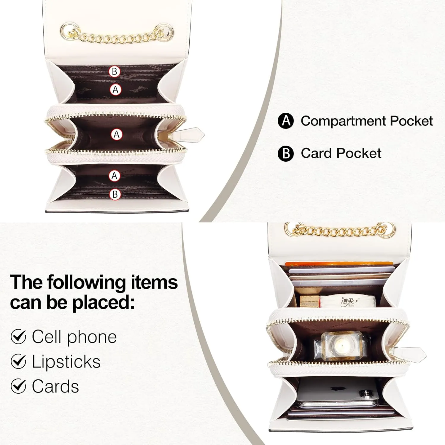 FOXLOVER Cell Phone Crossbody Bags for Women Twist Closure Flap Small Mini Size Vertical Wallet Purse