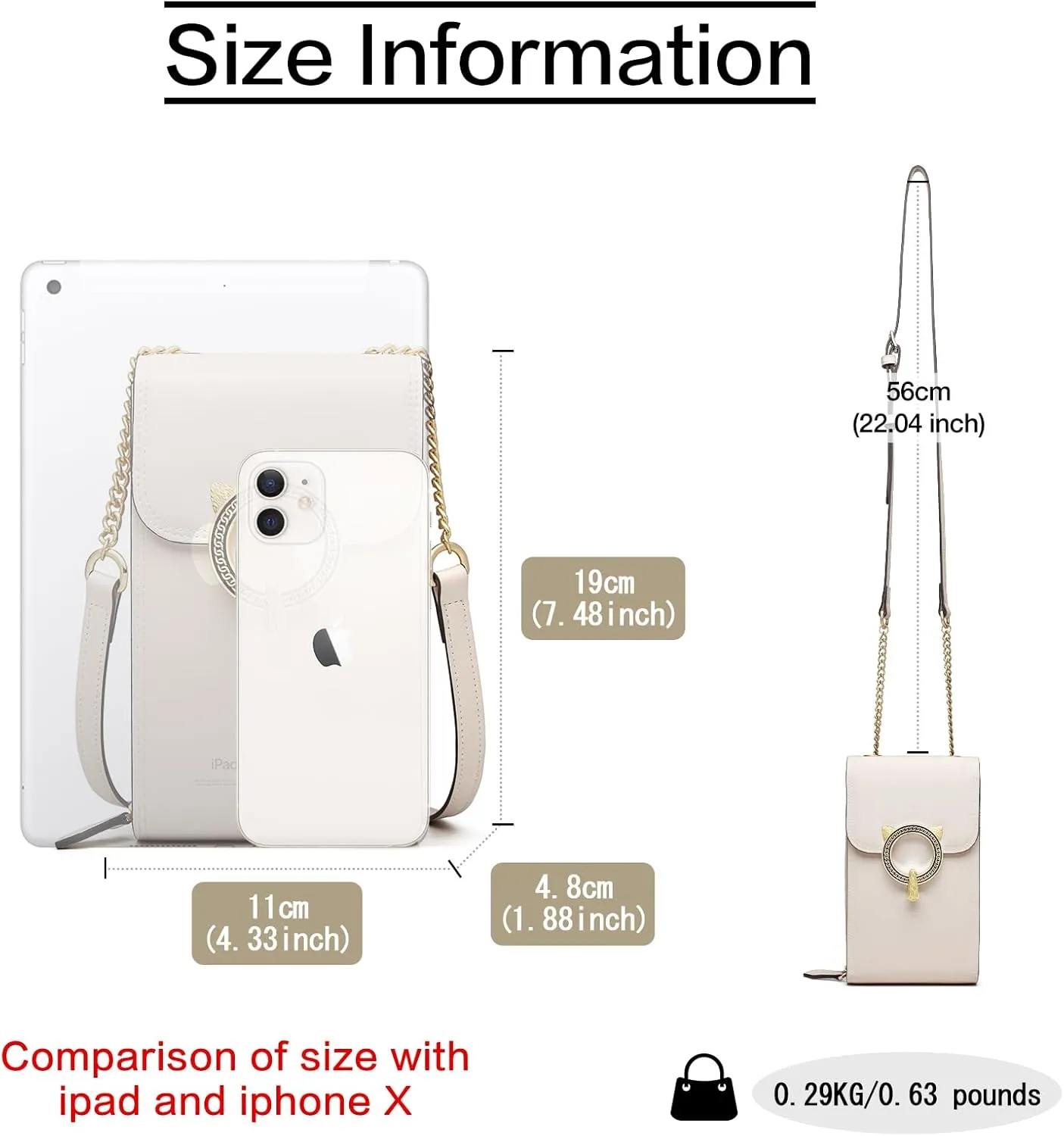 FOXLOVER Cell Phone Crossbody Bags for Women Twist Closure Flap Small Mini Size Vertical Wallet Purse