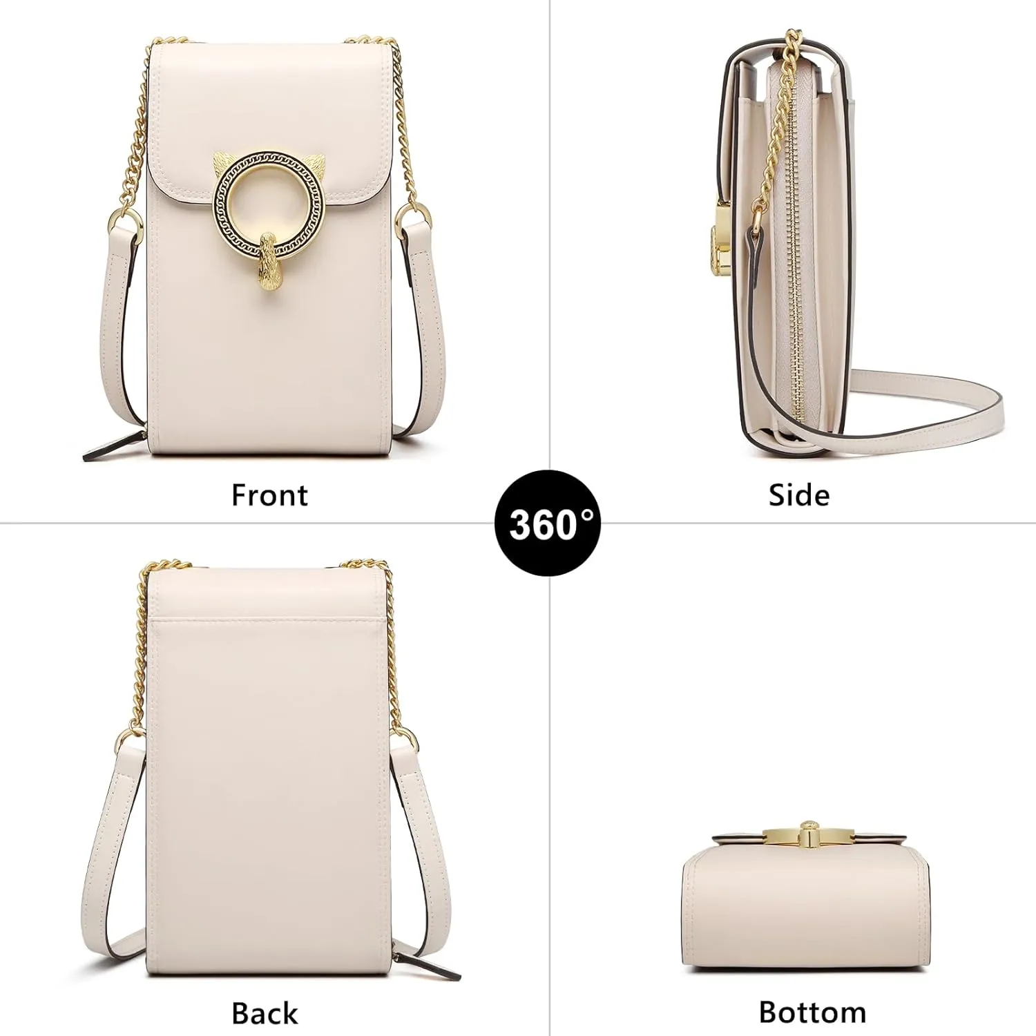FOXLOVER Cell Phone Crossbody Bags for Women Twist Closure Flap Small Mini Size Vertical Wallet Purse