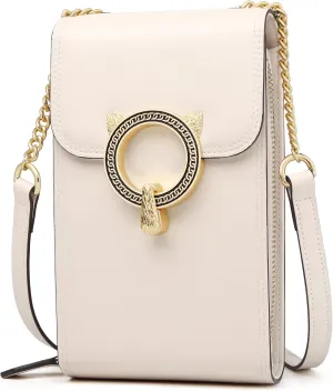 FOXLOVER Cell Phone Crossbody Bags for Women Twist Closure Flap Small Mini Size Vertical Wallet Purse