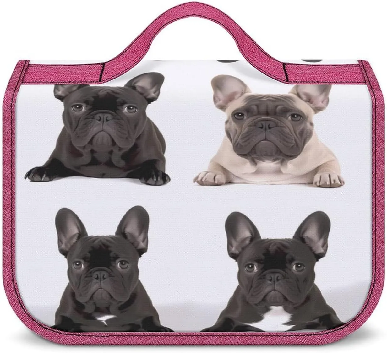French Bulldog Travel Toiletry Bag for Women,Hanging Toiletry Organizer with Hook, Makeup Bag Travel Organizer for Shampoo,Toiletriesl
