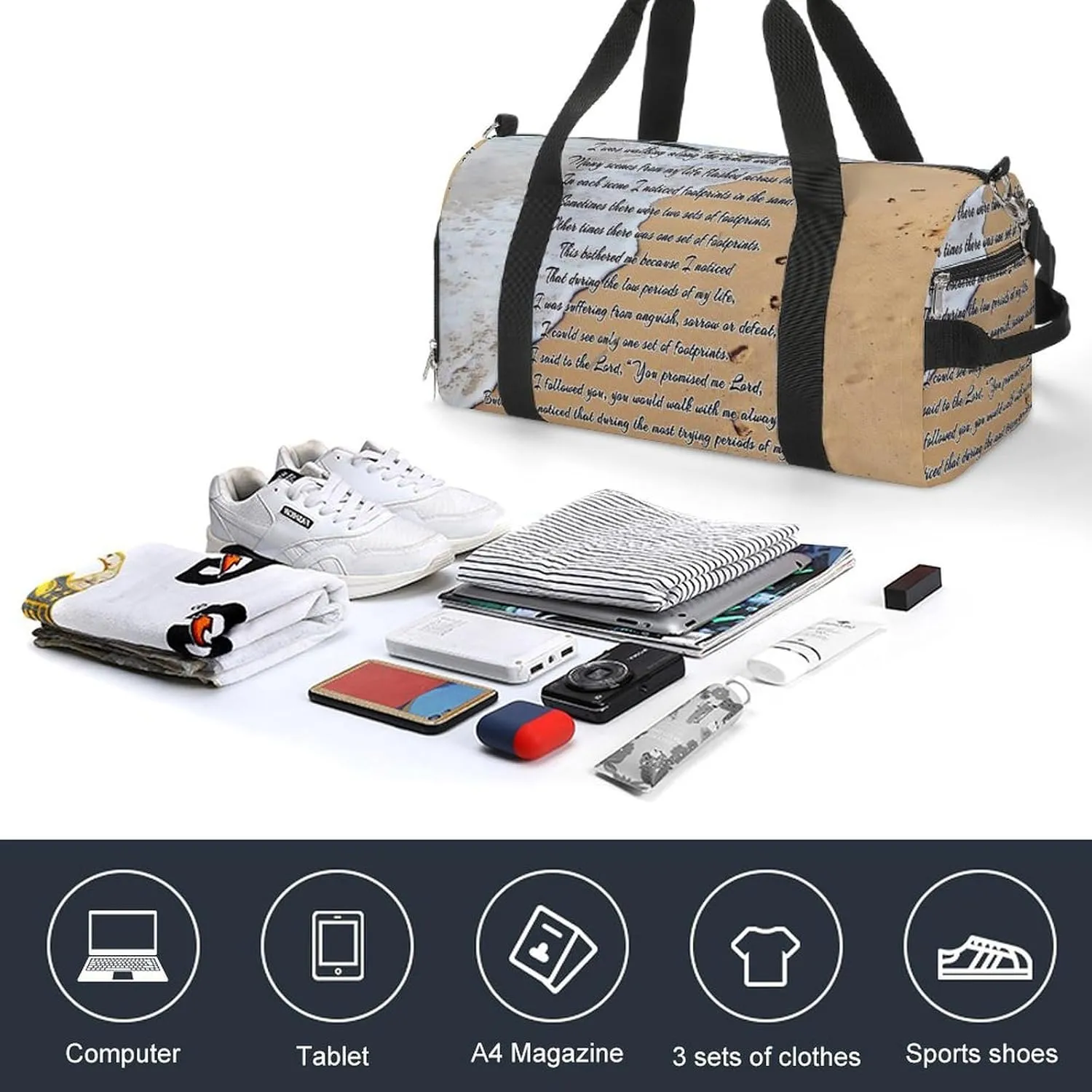 French Fries Fun Food Fitness Bag with Large Capacity Backpack And Waterproof Bag