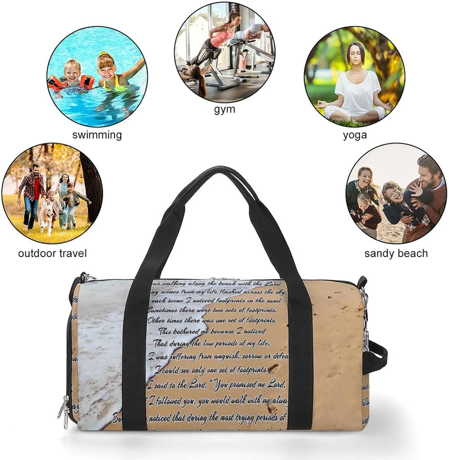 French Fries Fun Food Fitness Bag with Large Capacity Backpack And Waterproof Bag