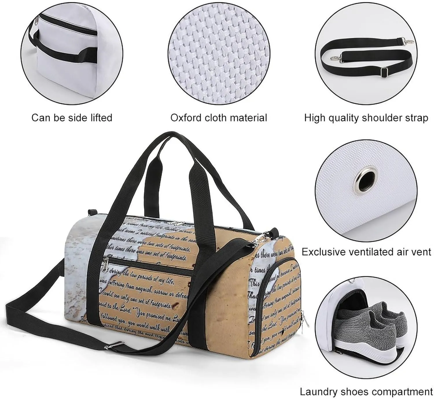 French Fries Fun Food Fitness Bag with Large Capacity Backpack And Waterproof Bag