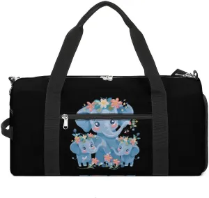 Funny Elephant Family Gym Bag for Men Women Lightweight Duffel Bag Sports Workout Bag for Travel Yoga