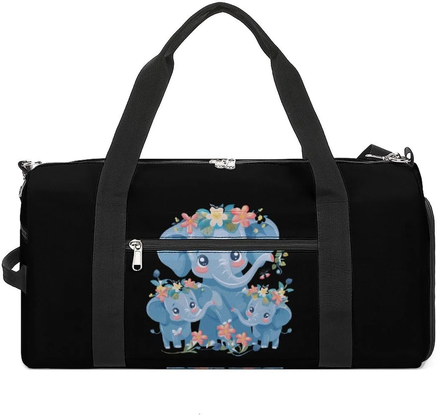 Funny Elephant Family Gym Bag for Men Women Lightweight Duffel Bag Sports Workout Bag for Travel Yoga