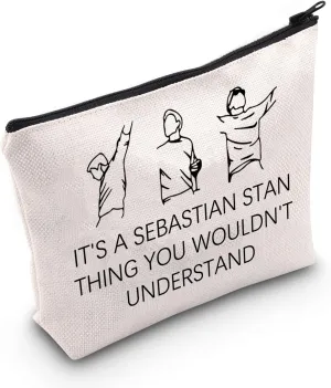 G2TUP S Stan Fan Gift It’s A S Stan Thing You Wouldn’t Understand Zipper Makeup Bag Bucky Barnes Fan Gift Cosmetics Bag Travel Bag (A S Stan Thing White Bag)