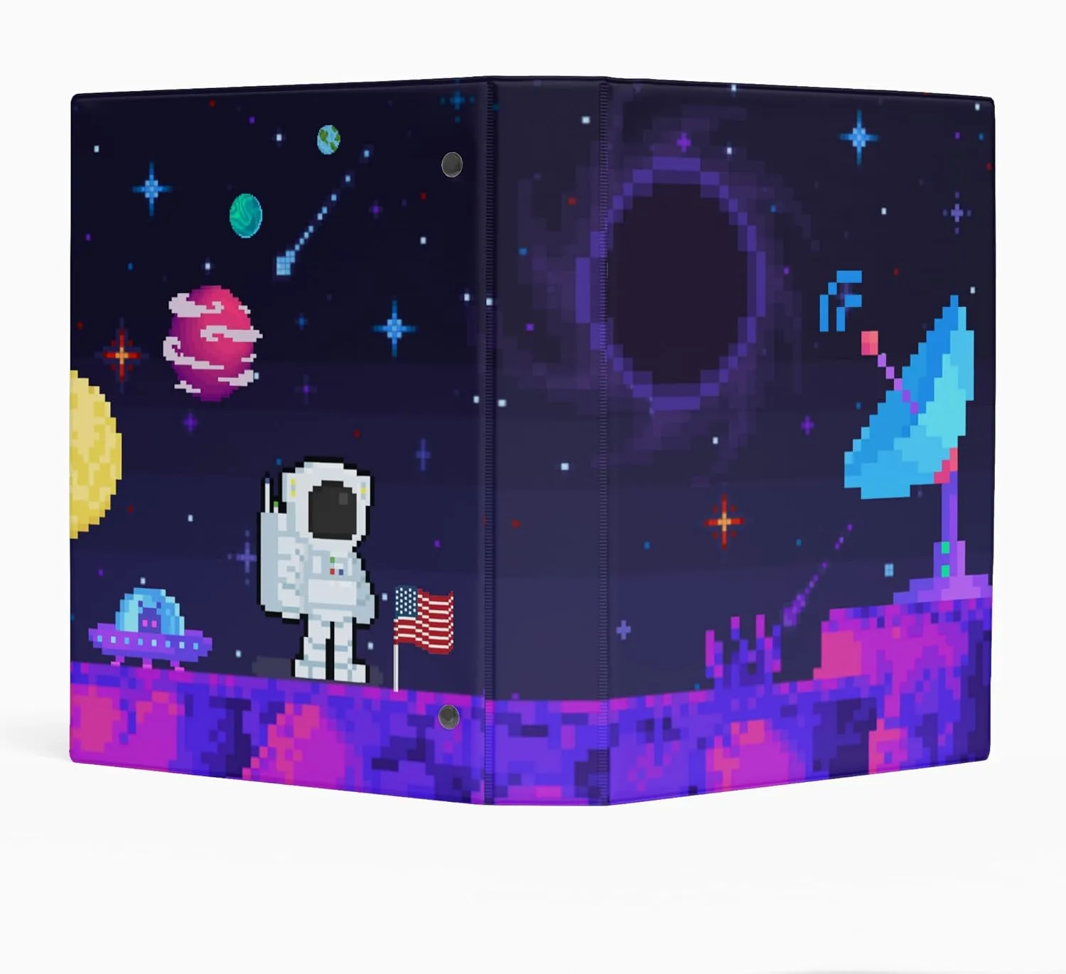 Galaxy Mini Binder – Outer Space Black Hole Trading Card Organizer, Compact Binder for TCG, Collectibles, and Space Enthusiasts