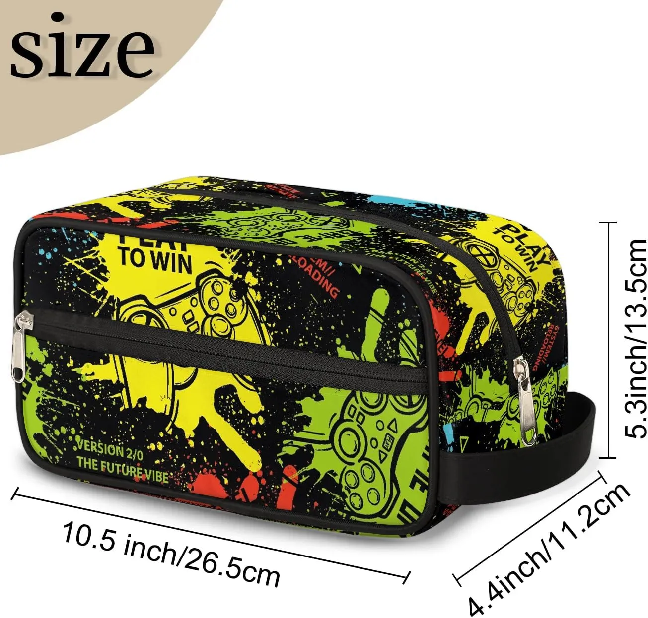 Game Kids Travel Toiletry Bag Boys Toiletry Pouch Waterproof Small Dopp Kit for Kids Hanging Wash Bag Cosmetic Bag Toiletry Bag for Travel Essential