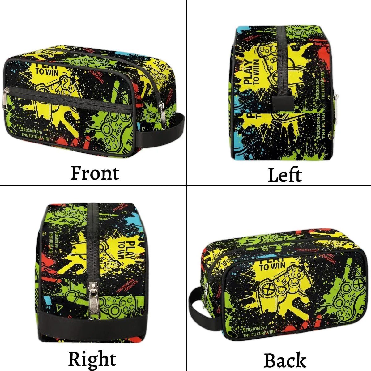 Game Kids Travel Toiletry Bag Boys Toiletry Pouch Waterproof Small Dopp Kit for Kids Hanging Wash Bag Cosmetic Bag Toiletry Bag for Travel Essential