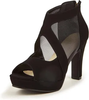 GATUXUS Open Toe Women's Platform Chunky High Heel Sandals Shoes Sexy Heels Strappy Sandals