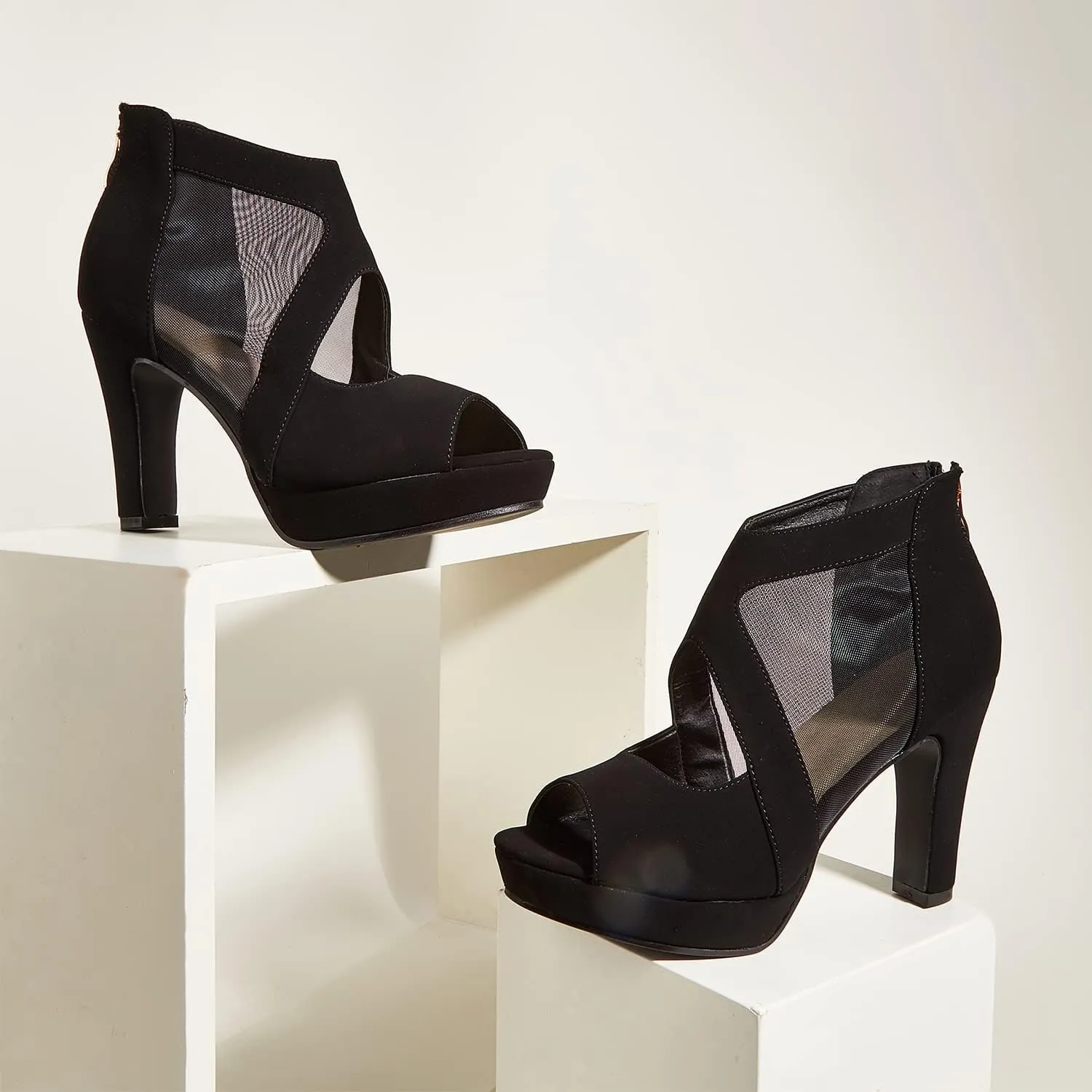 GATUXUS Open Toe Women's Platform Chunky High Heel Sandals Shoes Sexy Heels Strappy Sandals