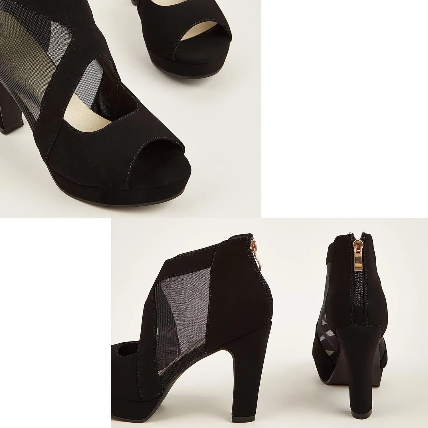 GATUXUS Open Toe Women's Platform Chunky High Heel Sandals Shoes Sexy Heels Strappy Sandals