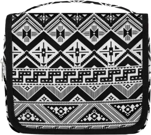 Geometric Pattern Hanging Travel Toiletry Bag for Women Aztec Aboriginal Pattern Waterproof Makeup Bag,Cosmetic Bag,Travel Essentials for Women Men