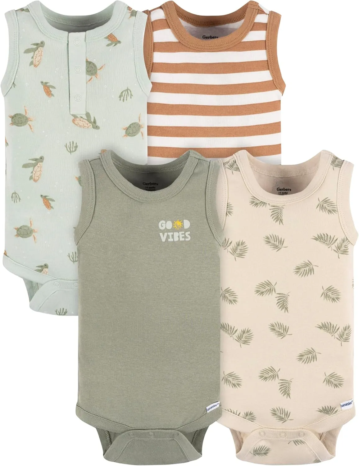 Gerber Baby Boys' Multi-pack Sleeveless Onesies Bodysuit