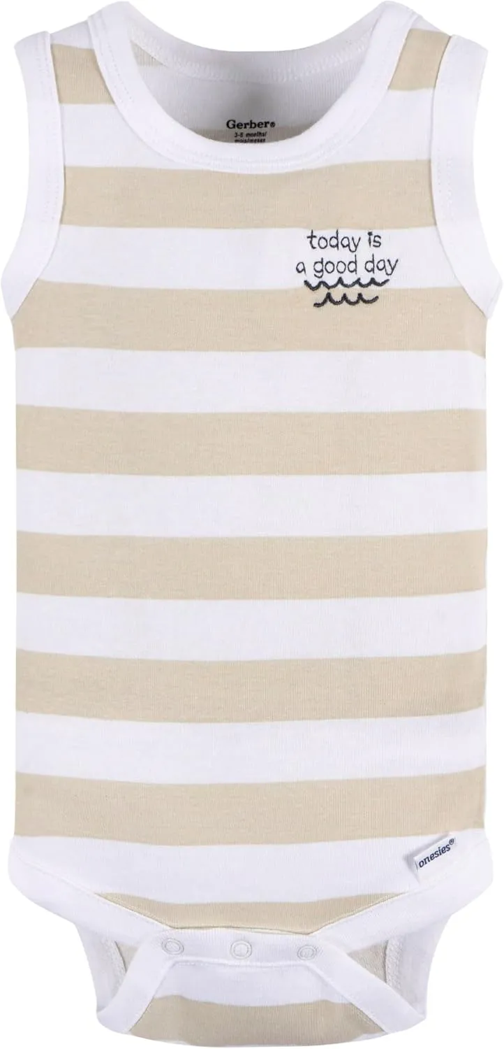 Gerber Baby Boys' Multi-pack Sleeveless Onesies Bodysuit