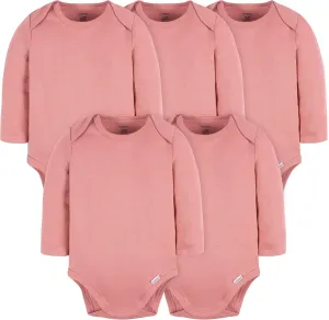Gerber Baby Long Sleeve Solid Onesies Multi-Pack Interlock 180 Gsm