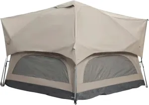 GERRIT Portable Large Pop-up Tent, Double-Layer Waterproof Portable Charm Tent, 4-8 Person Instant Cabin Tent, Outdoor Camping, Hiking, and Backpacking Large Tent, 345x320x175cm, Khaki