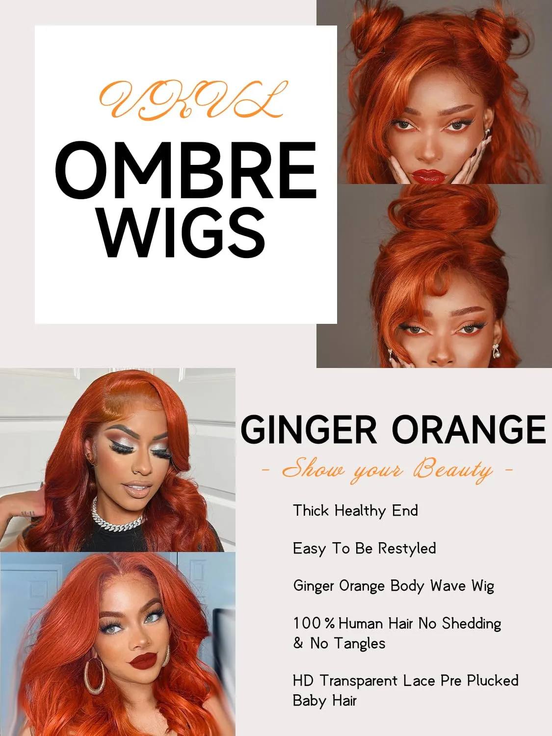 Ginger Lace Front Wigs Human Hair Pre Plucked 180% Density Hd Lace Front Wigs Human Hair 13x4 Ginger Orange Body Wave Lace Frontal Wigs Human Hair Colored Glueless Wigs 24 Inch