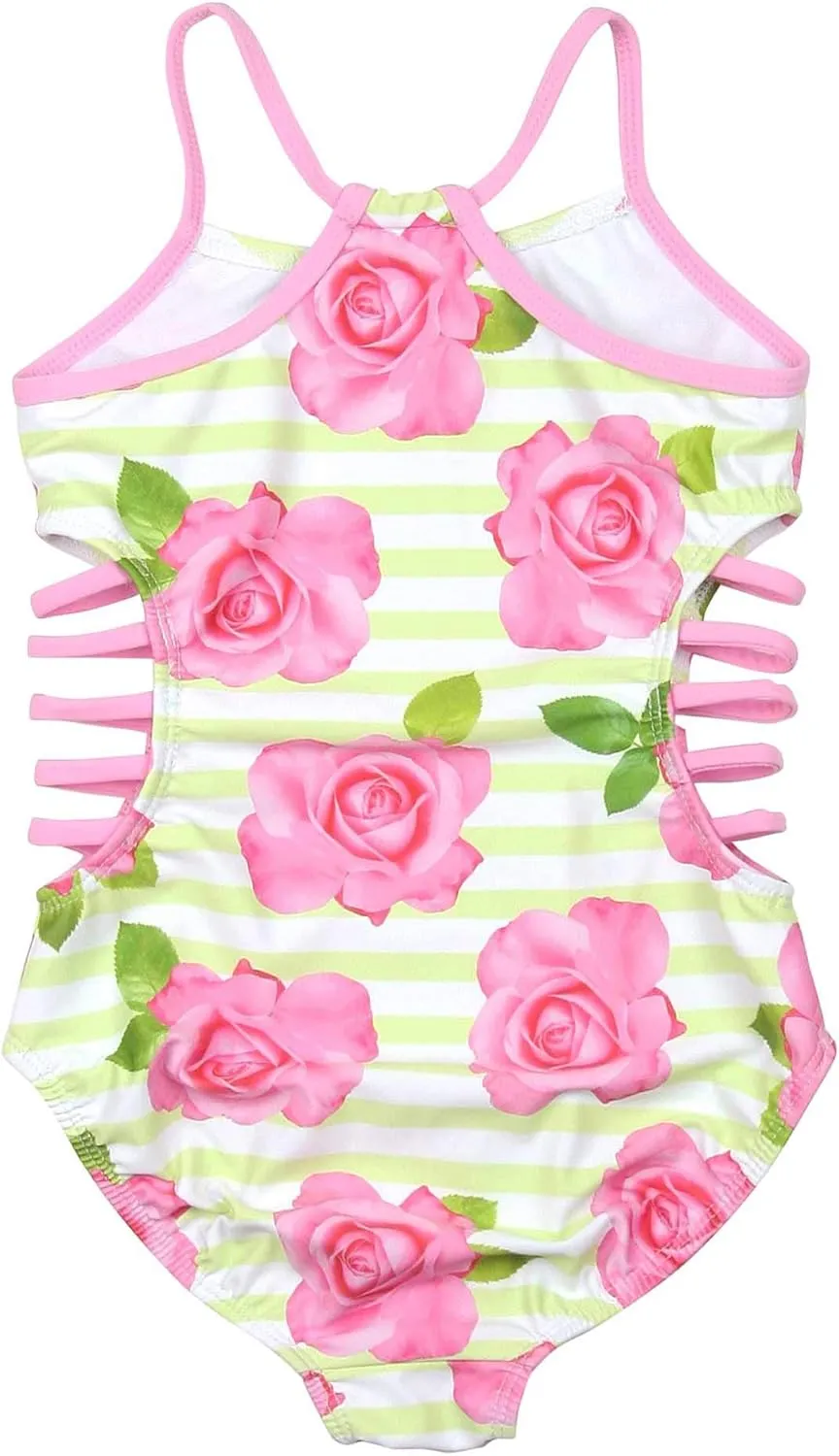 Girls' Garden Rose One-Piece Swimsuit, Sizes 4-12