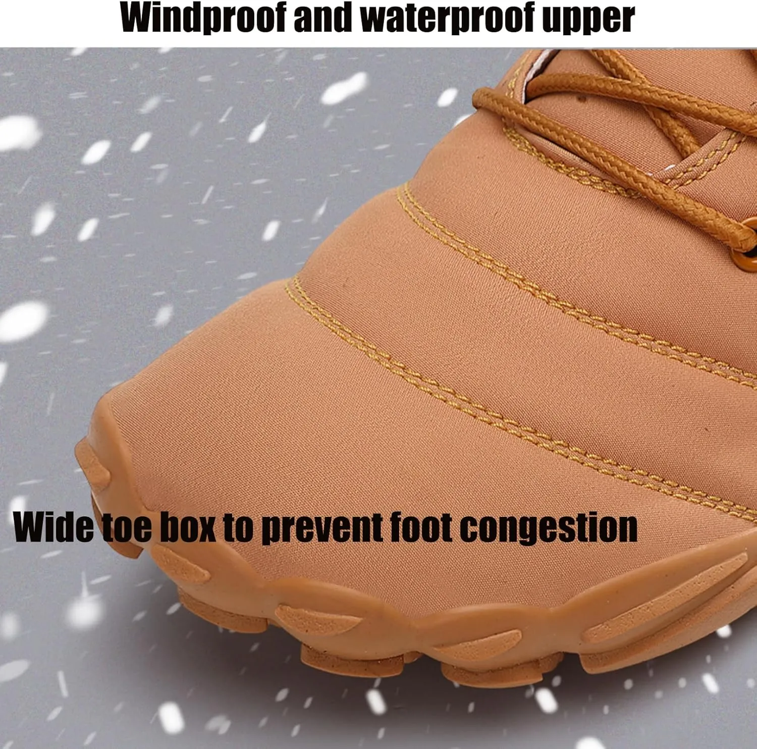 Glacia Barefoot Shoes Winter for Women Men, Wide Toe Box Minimalist Waterproof Hiking Warm Snow Boots Sneakers