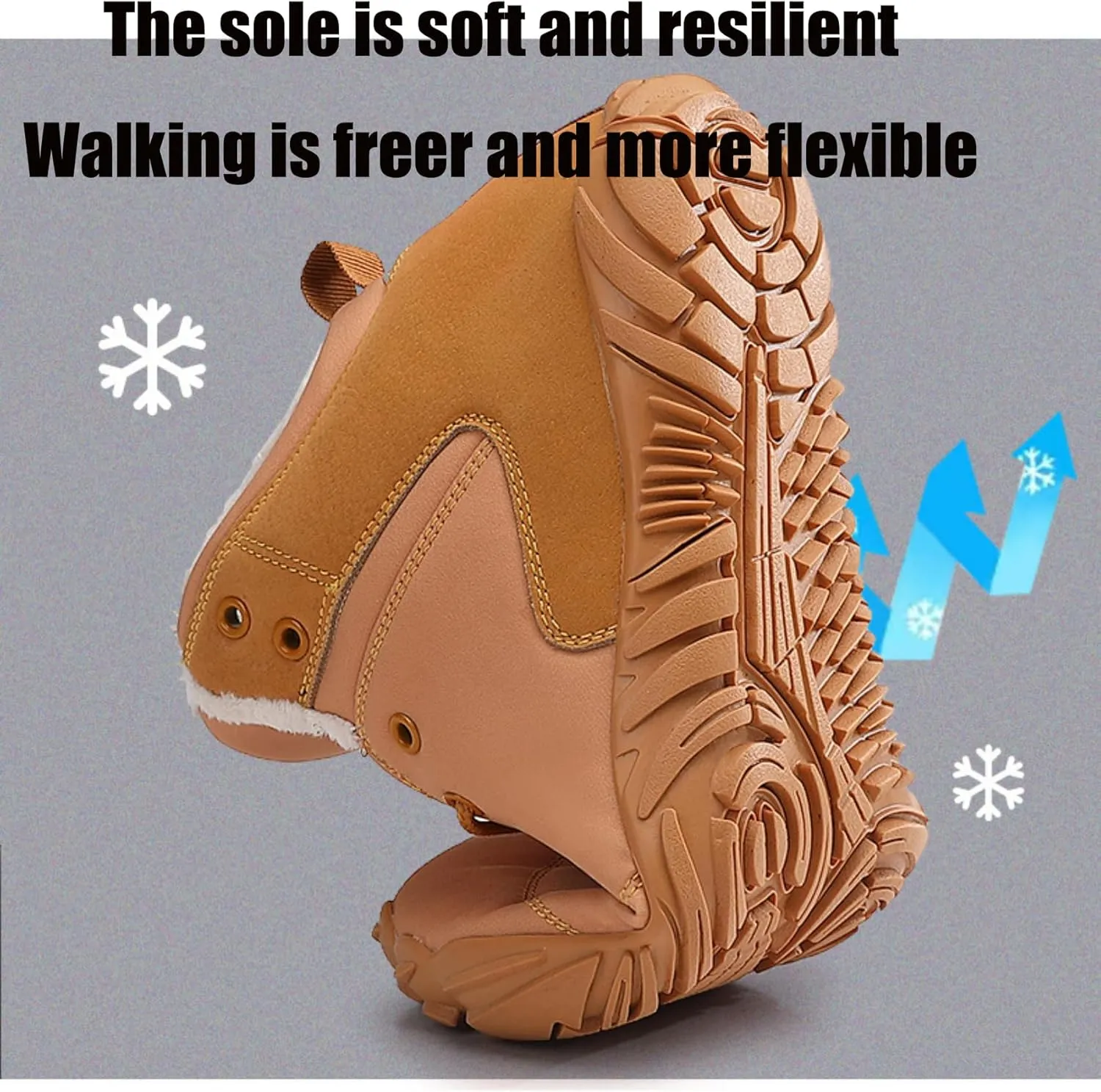 Glacia Barefoot Shoes Winter for Women Men, Wide Toe Box Minimalist Waterproof Hiking Warm Snow Boots Sneakers