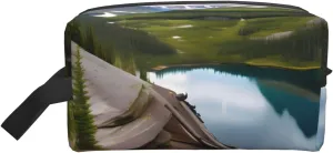 Glacier National Park Print Large Capacity Cosmetic Organizer for Women and Men Portable Travel Makeup Pouch