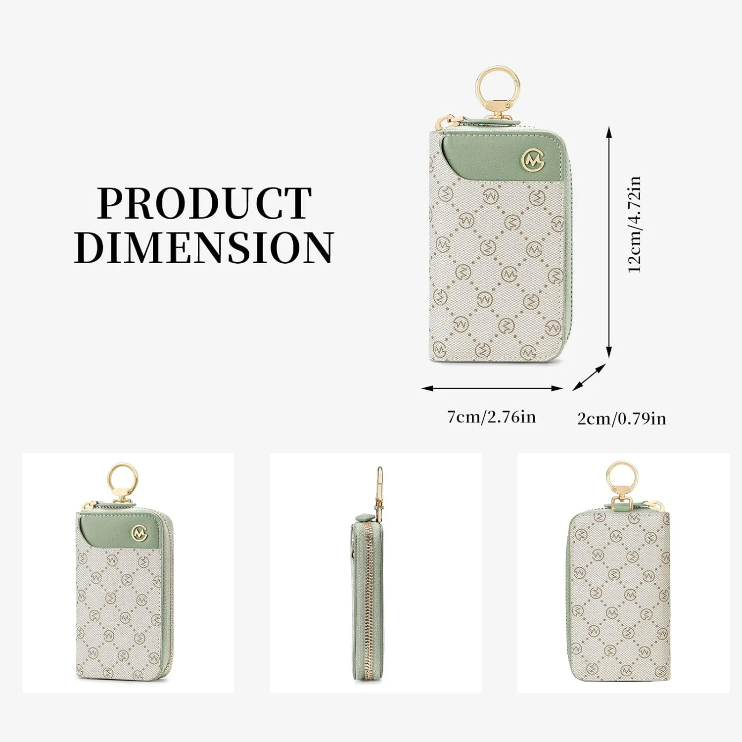 GOLF SUPAGS Women PVC Leather Car Key Chain Card Holder Wallet Pouch 6 Hook Snap Closure keys Money Organizer Case